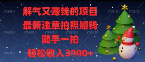 解气又挣钱的项目，最新违章拍照挣钱，随手一拍，轻松收入多张-优优资源网