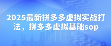 2025最新拼多多虚拟实战打法，拼多多虚拟基础sop-优优资源网