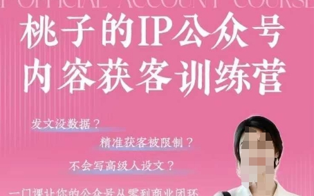 桃子IP公众号内容获客训练营(第3期)，一门让你公众号从0到商业闭环的课程-优优资源网