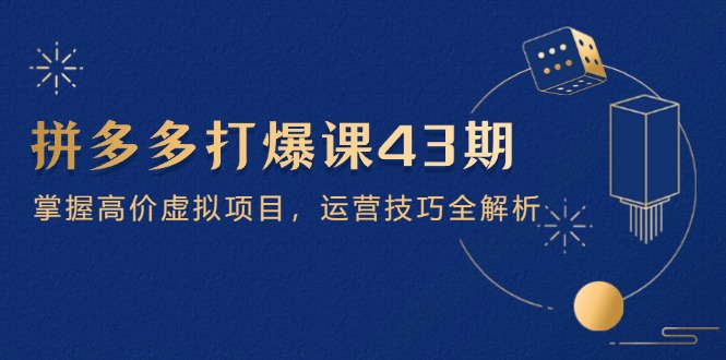 拼多多打爆课第 43 期，掌握高价虚拟项目，运营技巧全解析（15节）-优优资源网