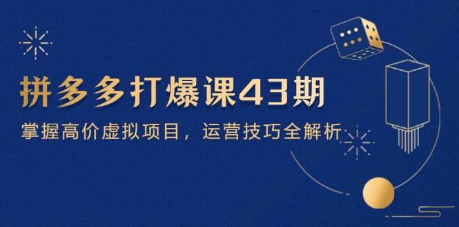拼多多打爆课第 43 期，掌握高价虚拟项目，运营技巧全解析（15节）-优优资源网