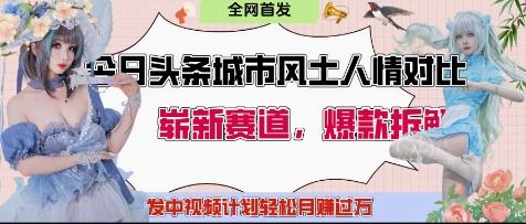 今日头条城市人文对比赛道，制造对立让粉丝站队，引发共鸣及自豪感，发中视频计划轻松月入过1W-优优资源网
