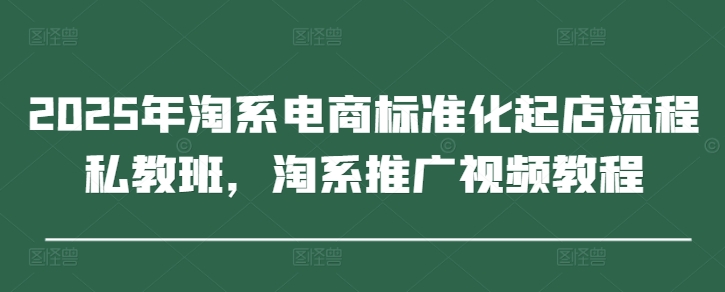 2025年淘系电商标准化起店流程私教班，淘系推广视频教程-优优资源网