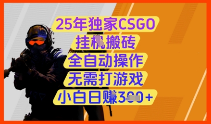 25年独家CSGO挂G搬砖，全自动操作，无需打游戏，小白日入3张+-优优资源网