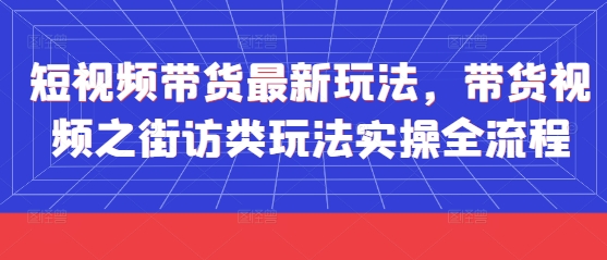 短视频带货最新玩法，带货视频之街访类玩法实操全流程-优优资源网
