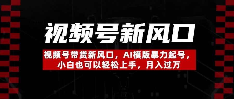 视频号带货新风口，AI模版暴力起号，小白也可以轻松上手，月入过万-优优资源网