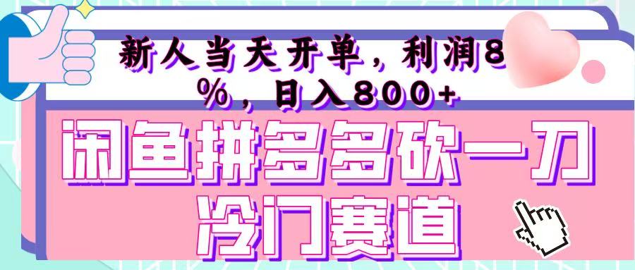 咸鱼拼夕夕砍一刀冷门暴力赛道，新人当天开单，利润百分之八十，日入 800+-优优资源网