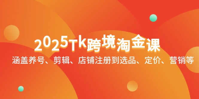2025Tk跨境淘金课：涵盖养号、剪辑、店铺注册到选品、定价、营销等-优优资源网