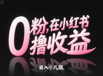 0粉在小红书撸收益，日入几张-优优资源网
