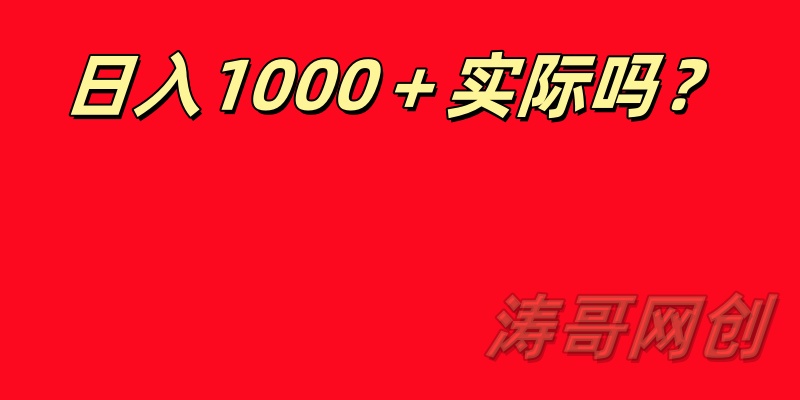 图片[2]-涛哥：日收入1000＋的玩法还叫副业吗？-涛哥网创