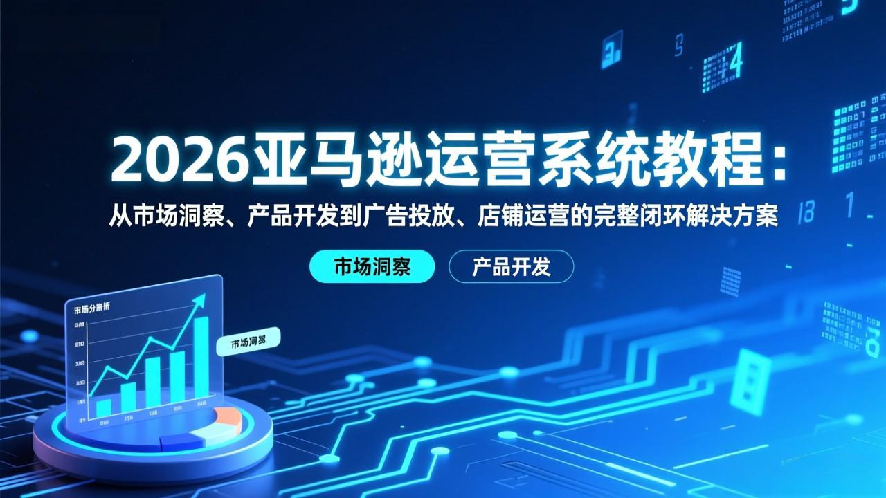 2026亚马逊运营系统教程:从市场洞察、产品开发到广告投放、店铺运营的完整闭环解决方案-俊哥