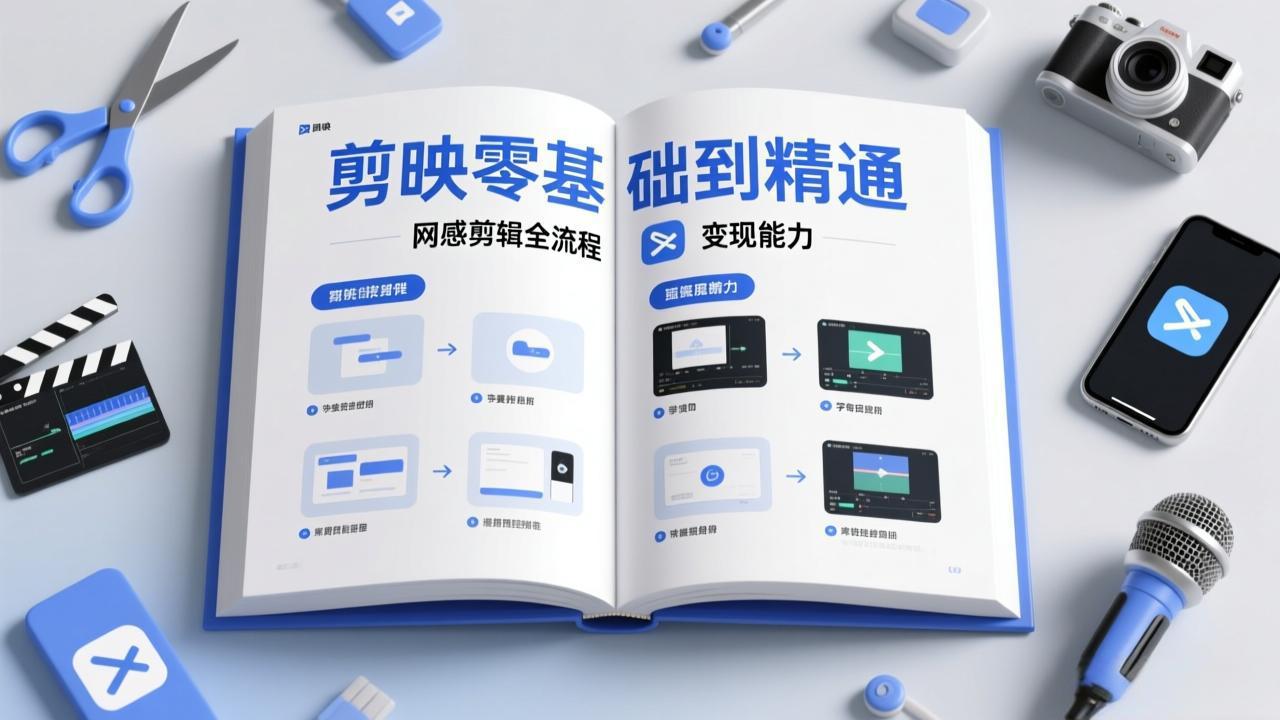 剪映零基础也能快速上手,从入门到精通掌握网感剪辑全流程,掌握能直接变现的剪辑能力-俊哥
