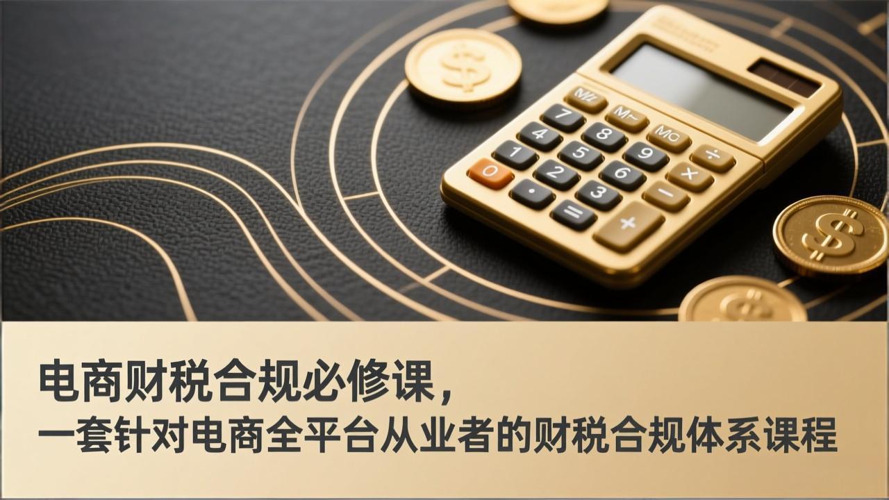 电商财税合规必修课,是一套针对电商全平台从业者的财税合规体系课程-俊哥