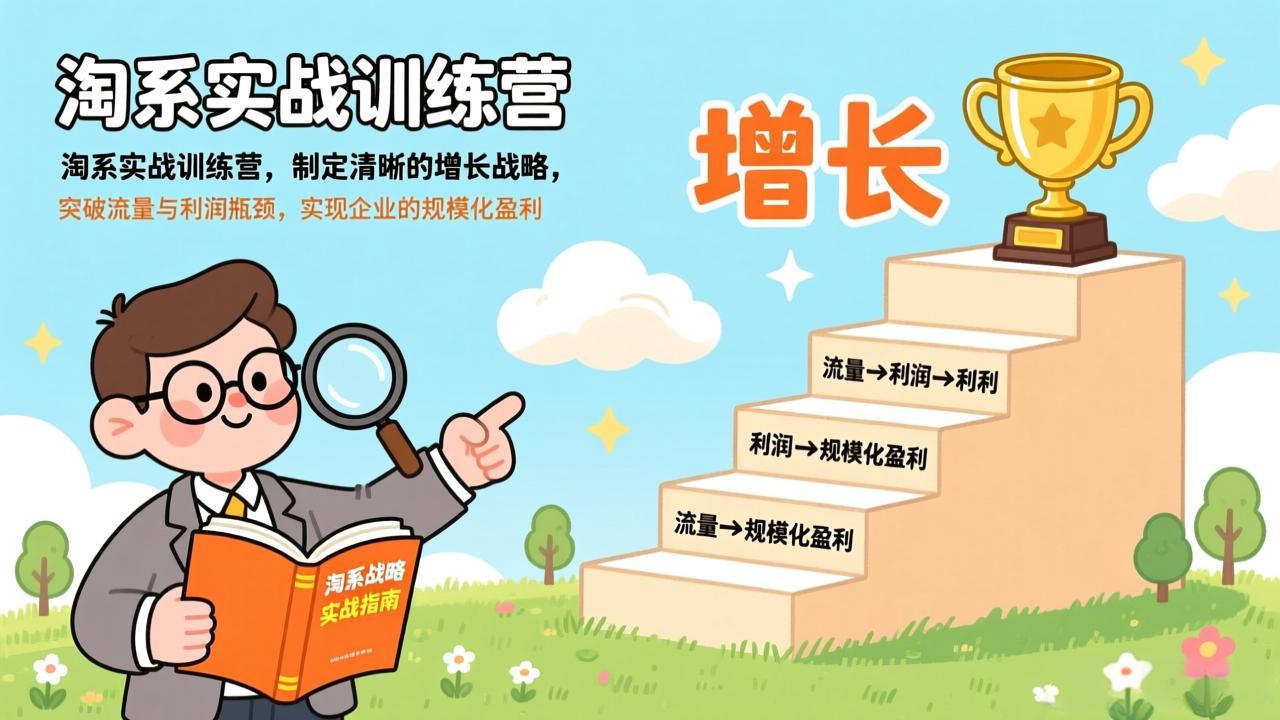 淘系实战训练营，制定清晰的增长战略，突破流量与利润瓶颈，实现企业的规模化盈利-俊哥