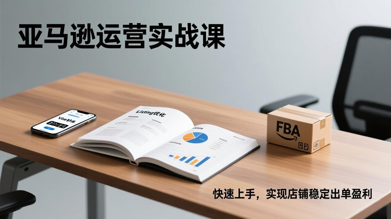 亚马逊运营实战课，Listing优化、Vine秒杀、FBA发货，快速上手，实现店铺稳定出单盈利-俊哥