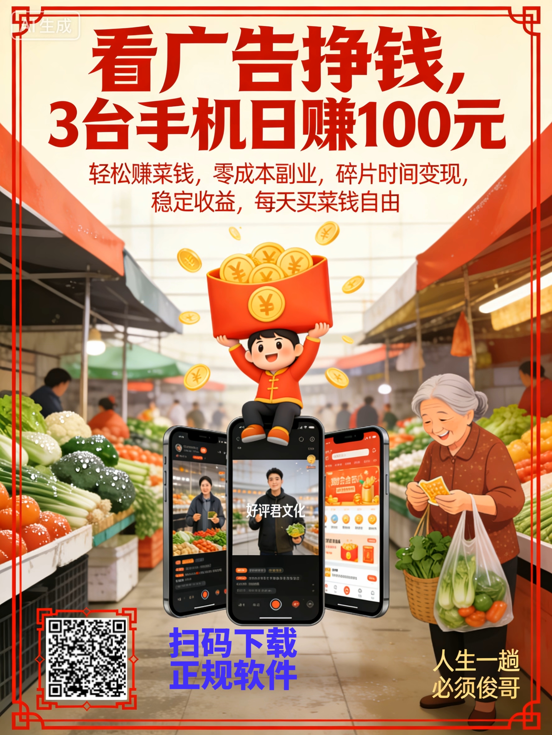 俊哥短剧广告赚金币——限时免费【不抽成】