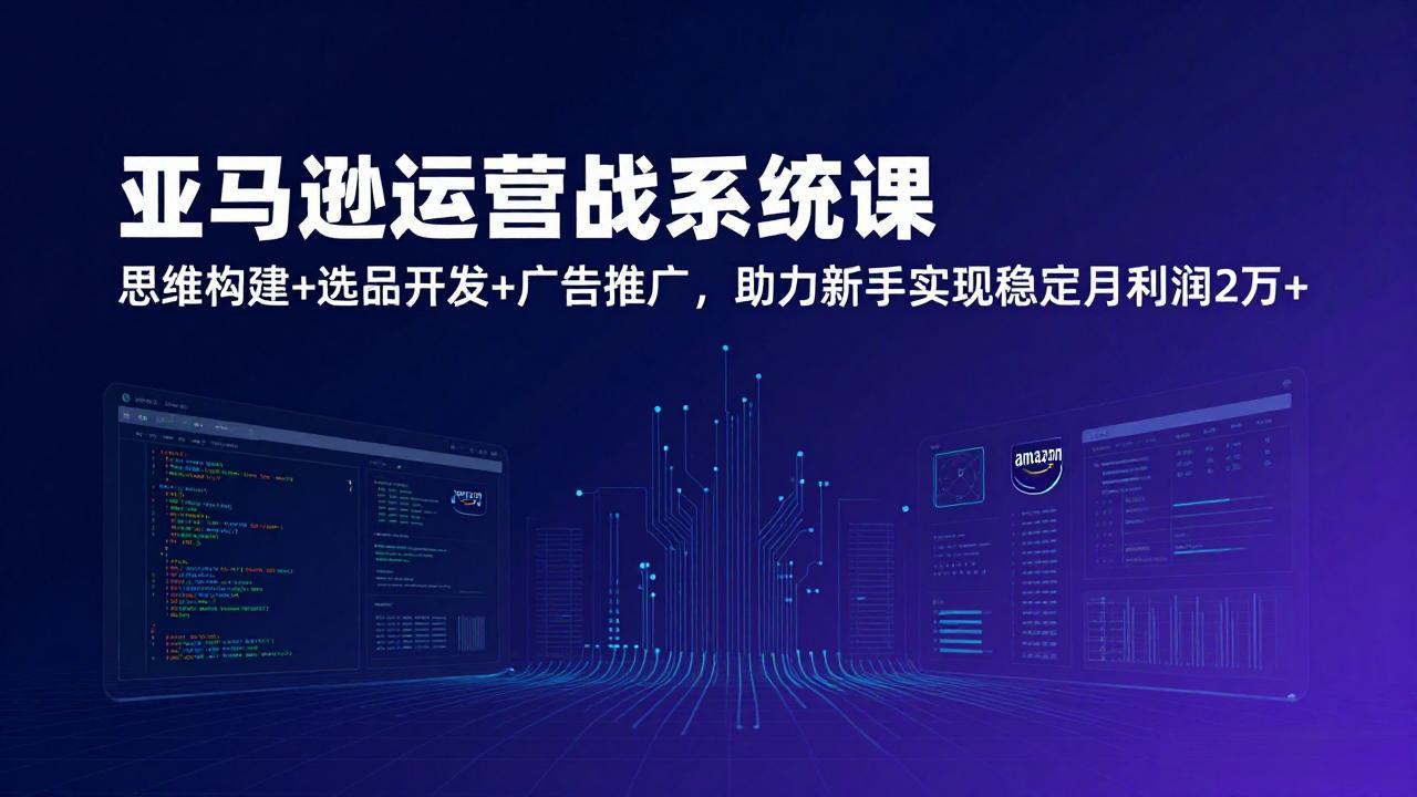 亚马逊运营实战系统课,思维构建+选品开发+广告推广,助力新手实现稳定月利润2万+(更新-俊哥