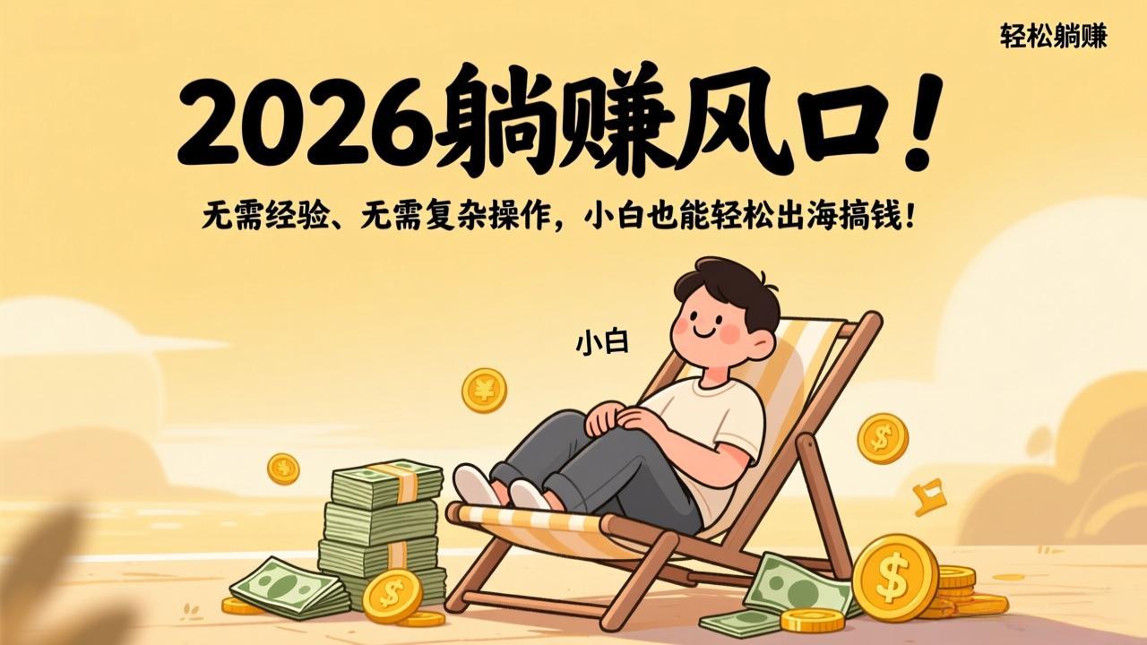2026躺赚风口!无需经验、无需复杂操作,小白也能轻松出海搞钱!-俊哥