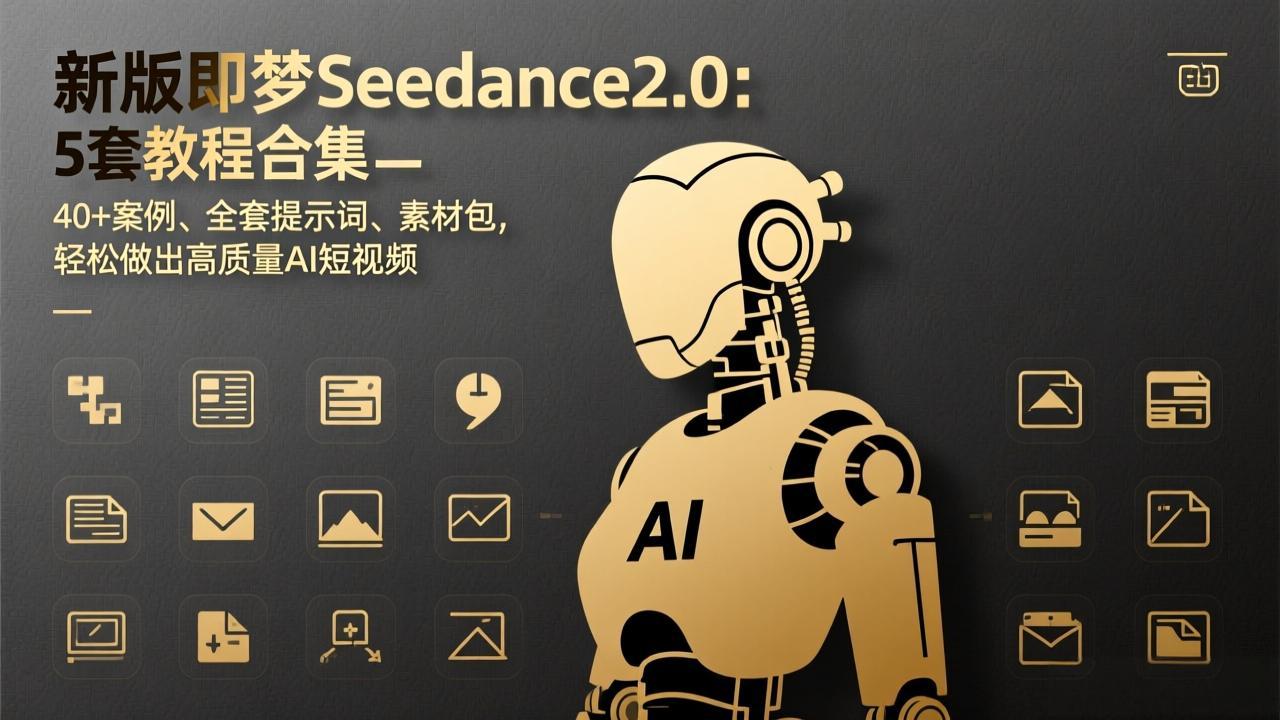 新版即梦Seedance2.0:5套教程合集,40+案例、全套提示词、素材包,轻松做出高质量AI短视频-俊哥