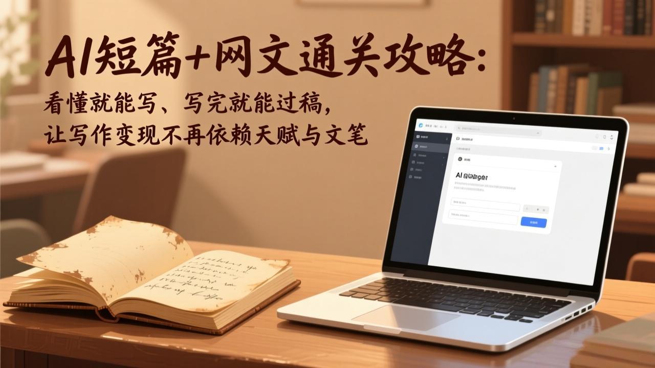 AI短篇+网文通关攻略:看懂就能写、写完就能过稿,让写作变现不再依赖天赋与文笔-俊哥