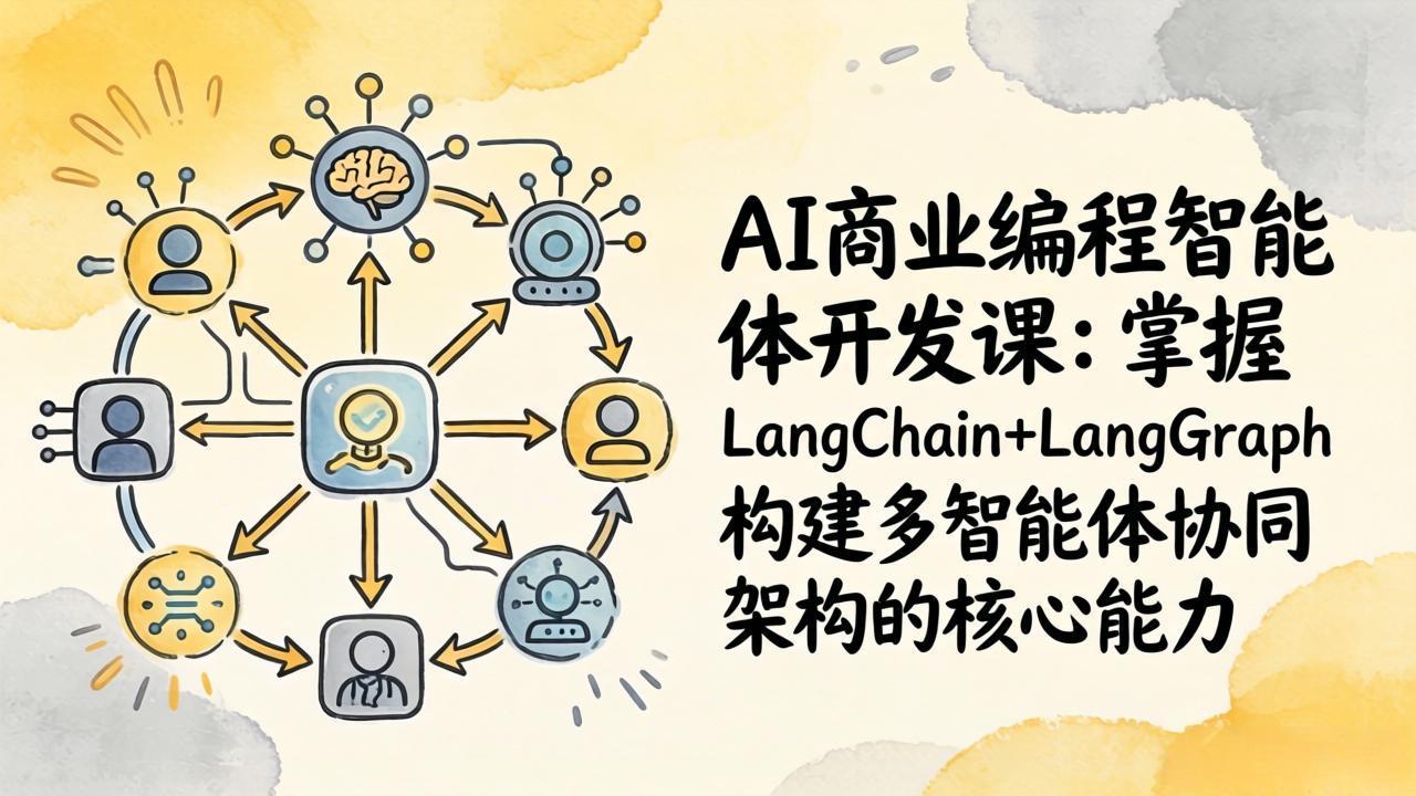 AI商业编程智能体开发课：掌握LangChain+LangGraph构建多智能体协同架构的核心能力-俊哥