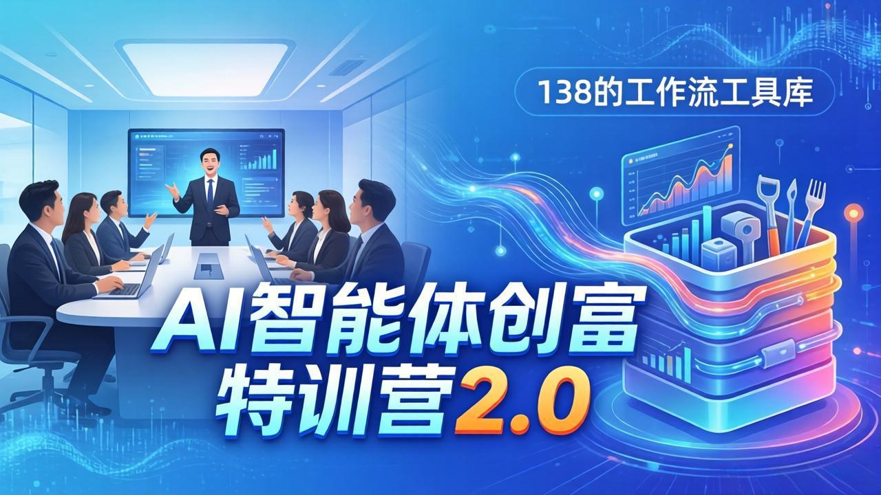 AI智能体创富训练营2.0：3天闭门直播+视频课+工具库，从0到1搭建智能体附138个工作流-俊哥