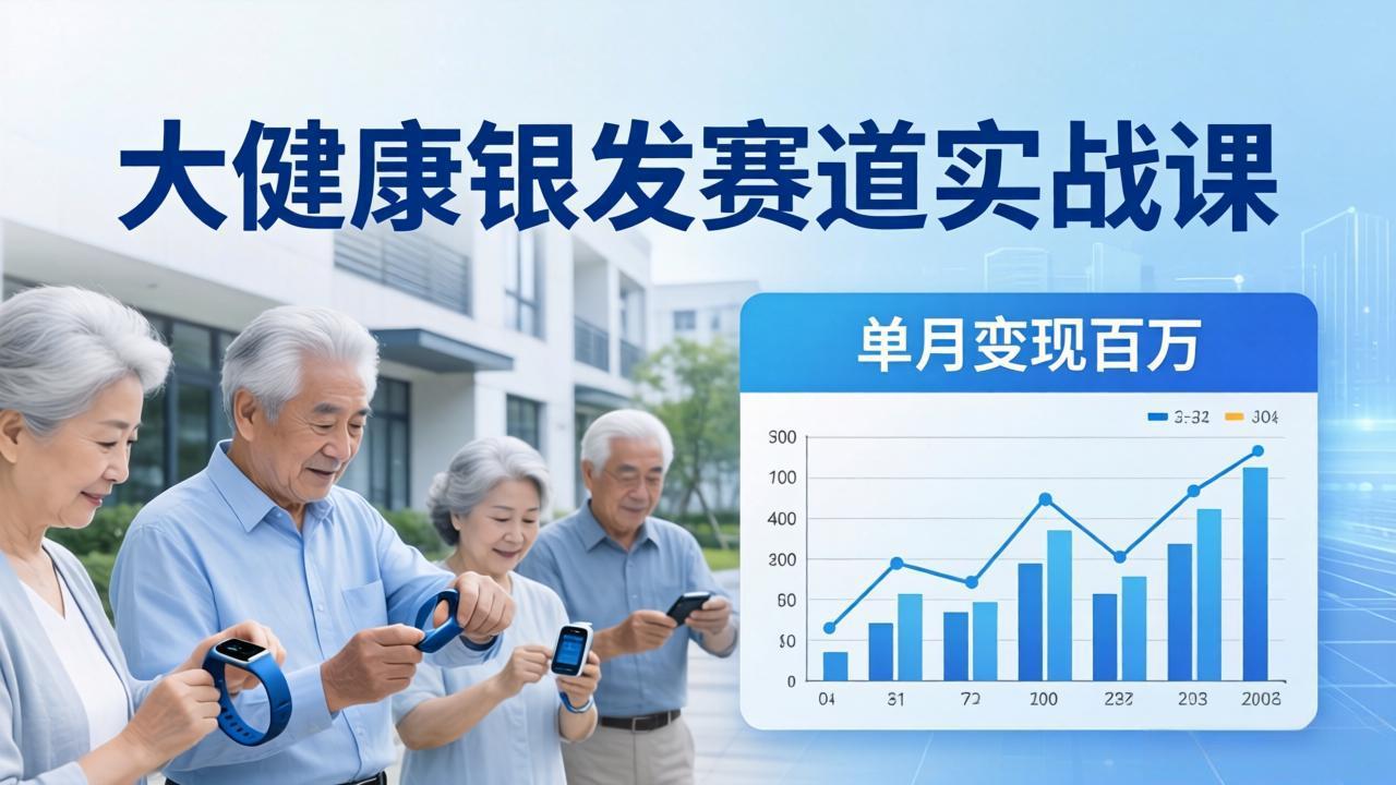 大健康银发赛道实战课：拆解视频号线索型 IP 单月变现百万逻辑，教你精准获客高效变现-俊哥
