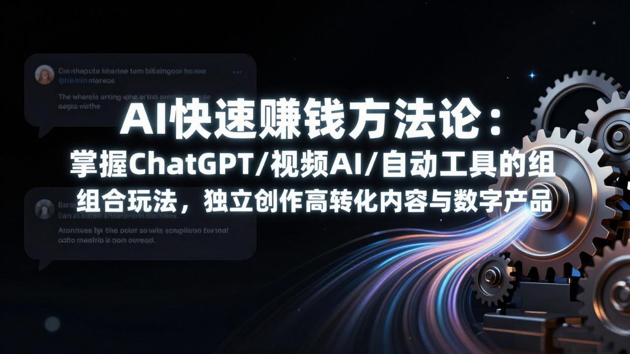 AI快速赚钱方法论：掌握ChatGPT/视频AI/自动化工具的组合玩法，独立创作高转化内容与数字产品-俊哥