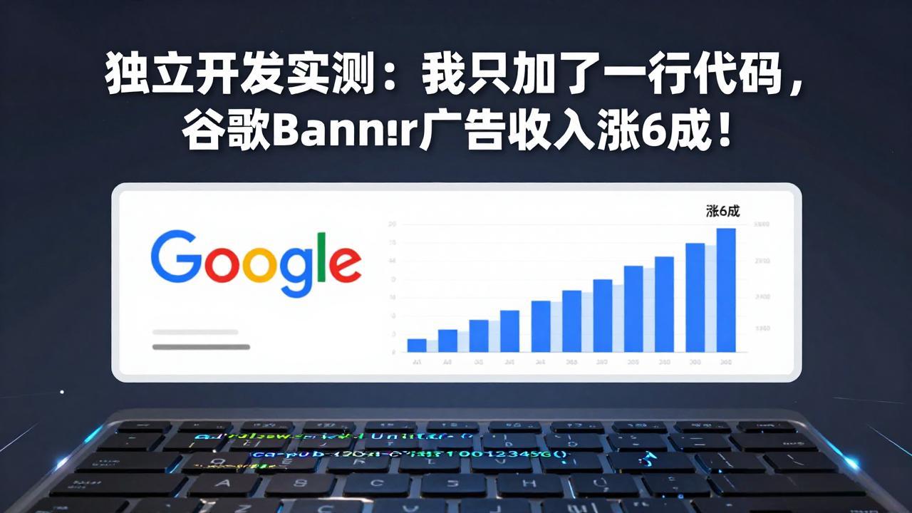付费文章：独立开发实测：我只加了一行代码，谷歌Banner广告收入涨6成！-俊哥