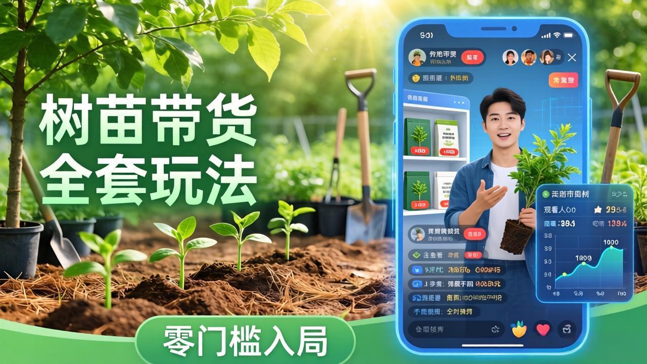 视频号AI树苗带货全套玩法：零门槛入局，掌握豆包、千问等AI工具制作树苗视频的全套流程-俊哥