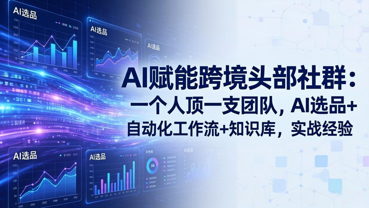AI赋能跨境头部社群：一个人顶一支团队，AI选品+自动化工作流+知识库，实战经验-更新3月-俊哥