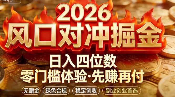 2026美金对冲套利，无赠金对冲策略保驾护航，低门槛易上手实操。单人单日收益2000+-俊哥