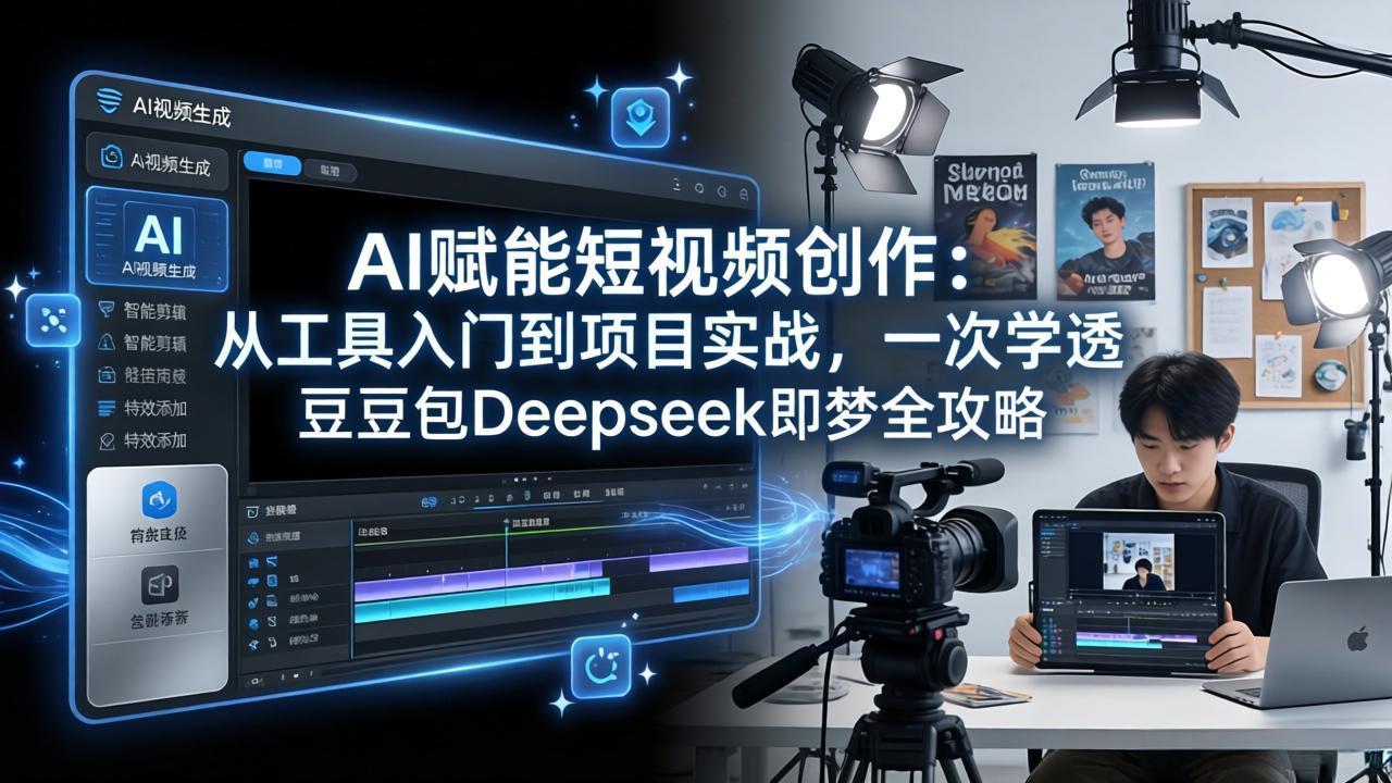 AI赋能短视频创作：从工具入门到项目实战，一次学透豆包Deepseek即梦全攻略-俊哥