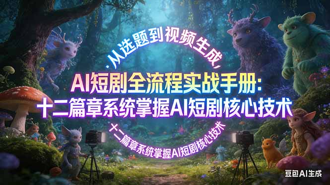 AI 短剧全流程实战手册：从选题到视频生成，十二篇章系统掌握 AI 短剧核心技术-俊哥