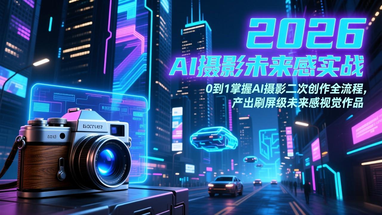 2026 AI摄影未来感实战：0到1掌握AI摄影二次创作全流程，产出刷屏级未来感视觉作品-俊哥