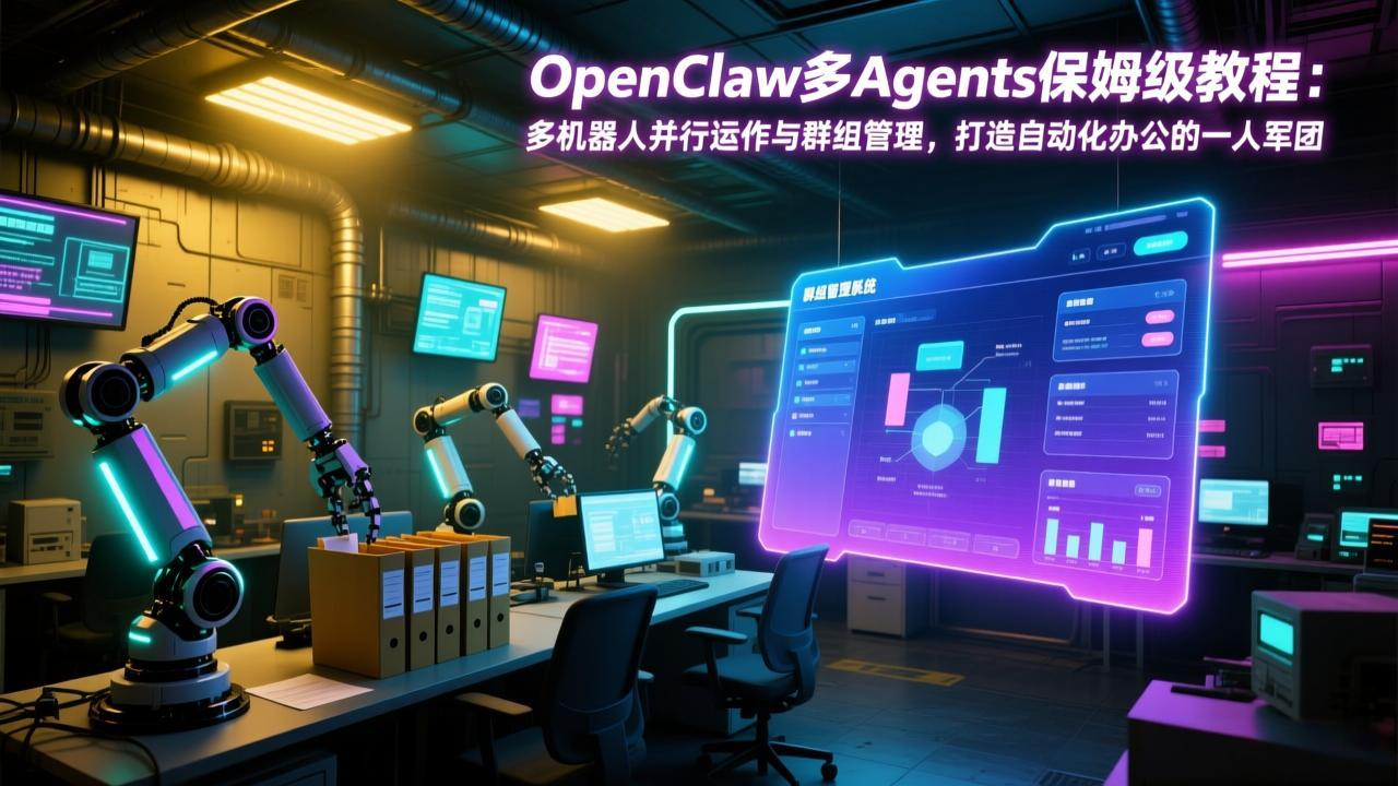 OpenClaw多Agents保姆级教程：多机器人并行运作与群组管理，打造自动化办公的一人军团-俊哥