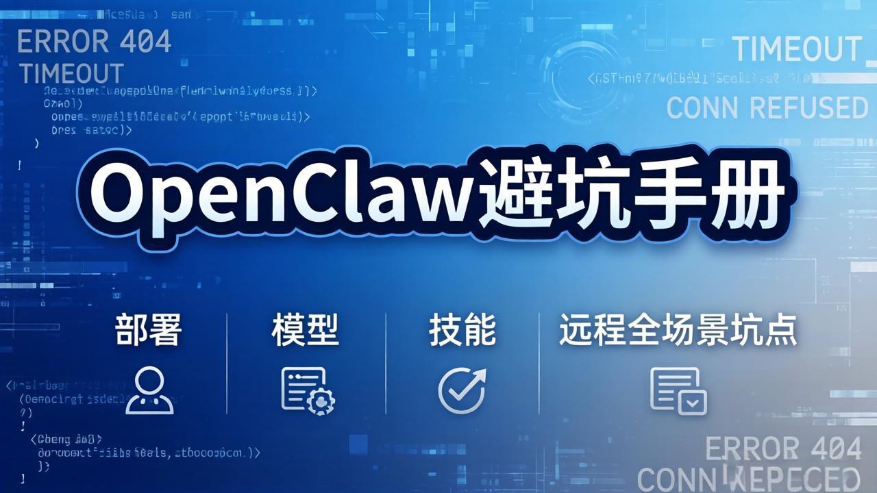 OpenClaw避坑手册：部署+模型+技能+远程全场景坑点，一次性给你说全，少走弯路-俊哥