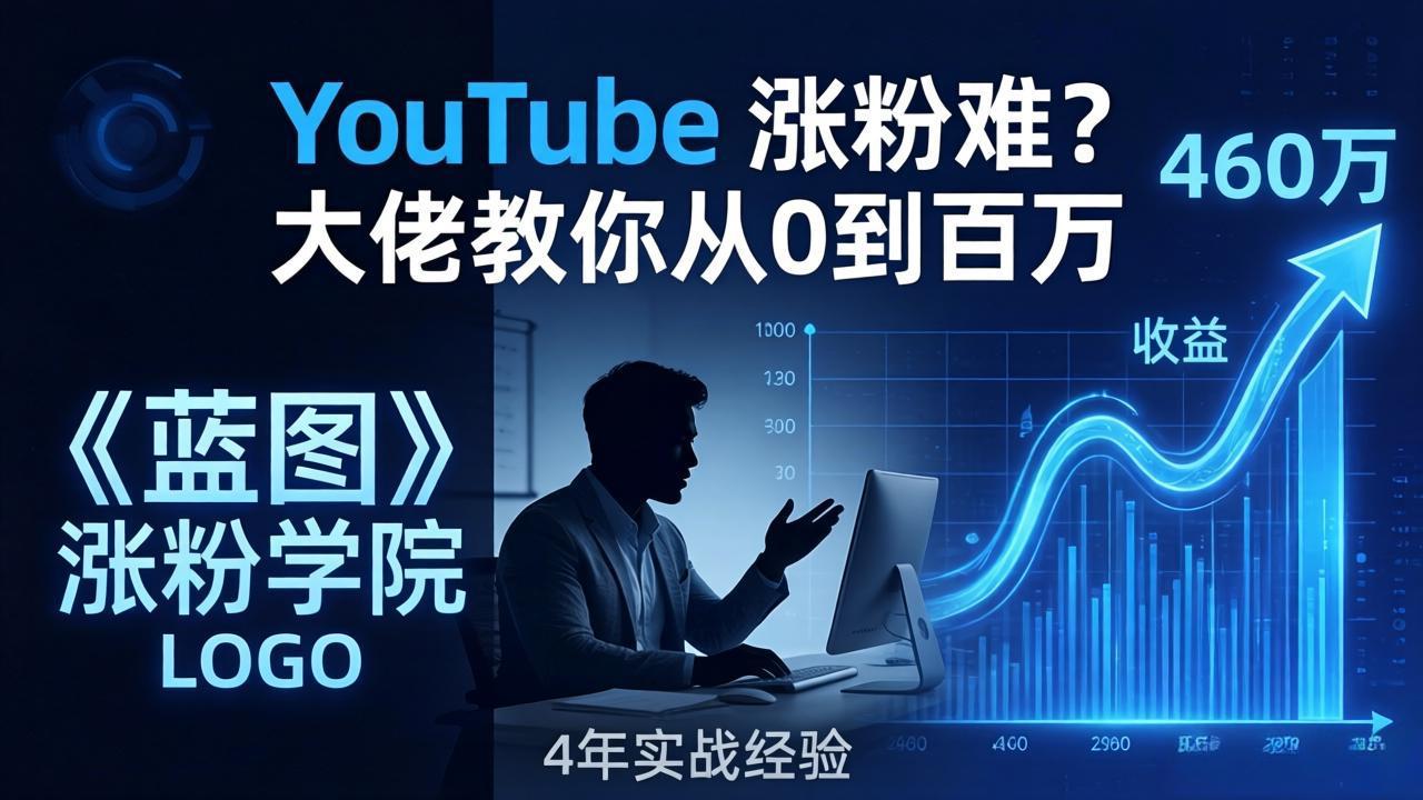 YouTube 涨粉难？《蓝图涨粉学院》：4 年赚 460 万的大佬教策略，从0到百万有路径！-俊哥