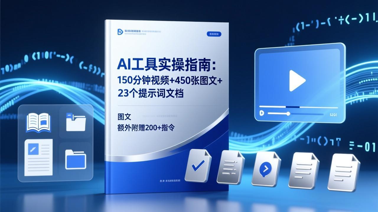 AI工具实操指南：150分钟视频+450张图文+23个提示词文档，额外附赠200+指令-俊哥
