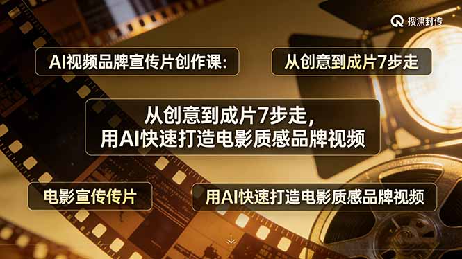AI视频品牌宣传片创作课：从创意到成片7步走，用AI快速打造电影质感品牌视频-俊哥