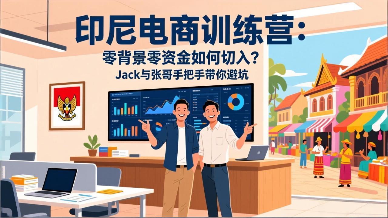 印尼电商训练营：零背景零资金如何切入？Jack与张哥手把手带你避坑-俊哥