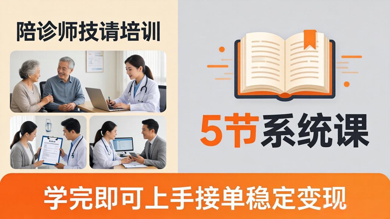 想做陪诊师不知从何下手？5节系统课教你掌握核心技能，学完即可上手接单稳定变现-俊哥