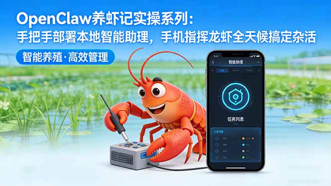 OpenClaw养虾记实操系列-更新：手把手部署本地智能助理，手机指挥龙虾全天候搞定杂活-俊哥