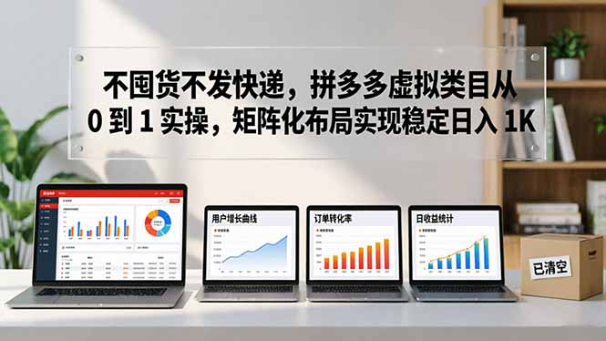 不囤货不发快递，拼多多虚拟类目从 0 到 1 实操，矩阵化布局实现稳定日入 1K-俊哥
