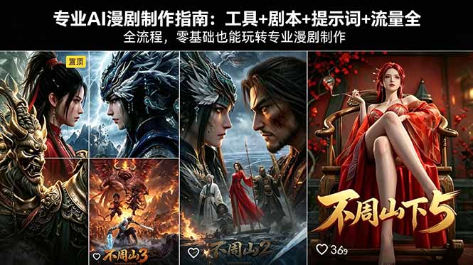 专业AI漫剧制作指南：工具+剧本+提示词+流量全流程，零基础也能玩转专业漫剧制作-俊哥