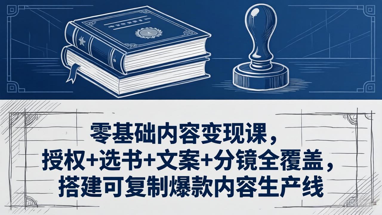 零基础内容变现课,授权+选书+文案+分镜全覆盖,搭建可复制爆款内容生产线-俊哥