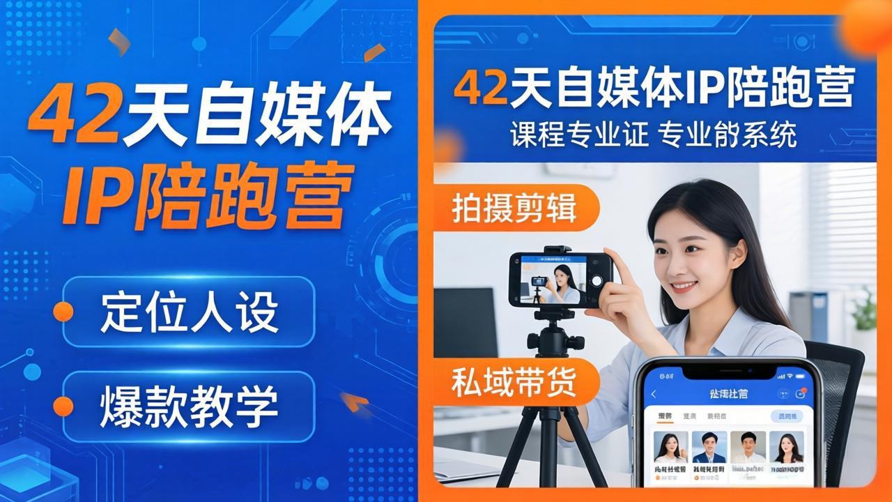 42天自媒体IP陪跑营-26年4月19更新：定位人设爆款全教学，拍摄剪辑私域带货一站式落地-俊哥