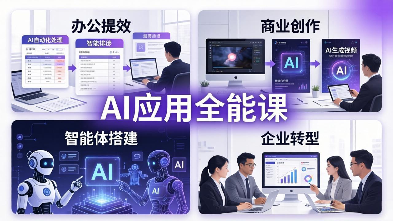 AIGC 应用全能课：办公提效、商业创作、智能体搭建、企业转型，一站式学会AI应用-俊哥