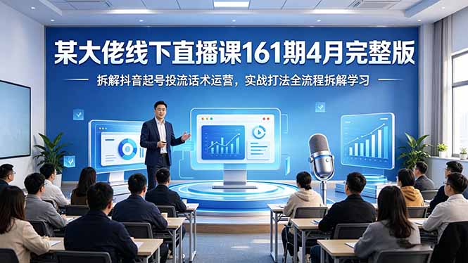 某大佬线下直播课161期4月完整版，拆解抖音起号投流话术运营，实战打法全流程拆解学习-俊哥