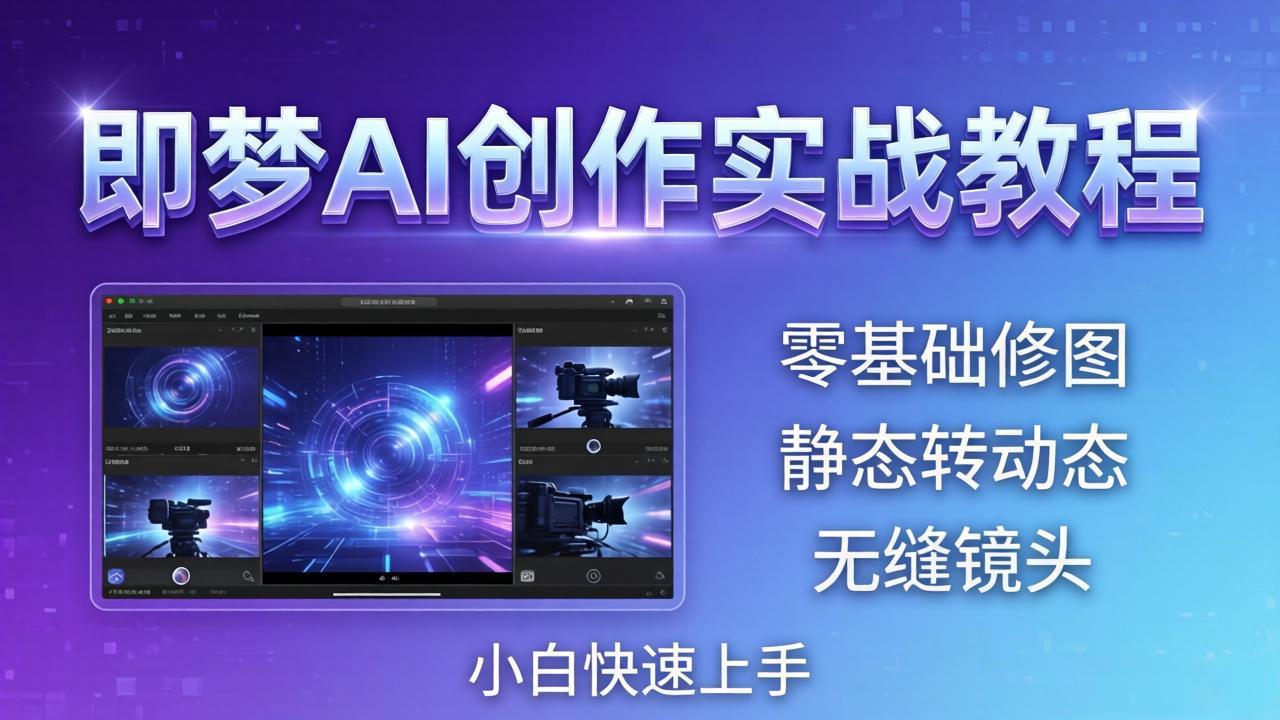即梦AI创作实战教程，从零基础修图到AI导演，实战教学静态转动态+无缝镜头，小白快速上手-俊哥